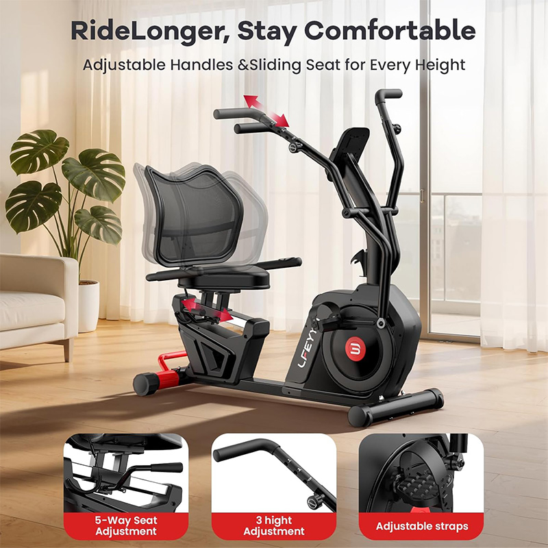 Pooboo Recumbent Exercise Bike - Exercise Bike Magnetic Resistance recension och pris