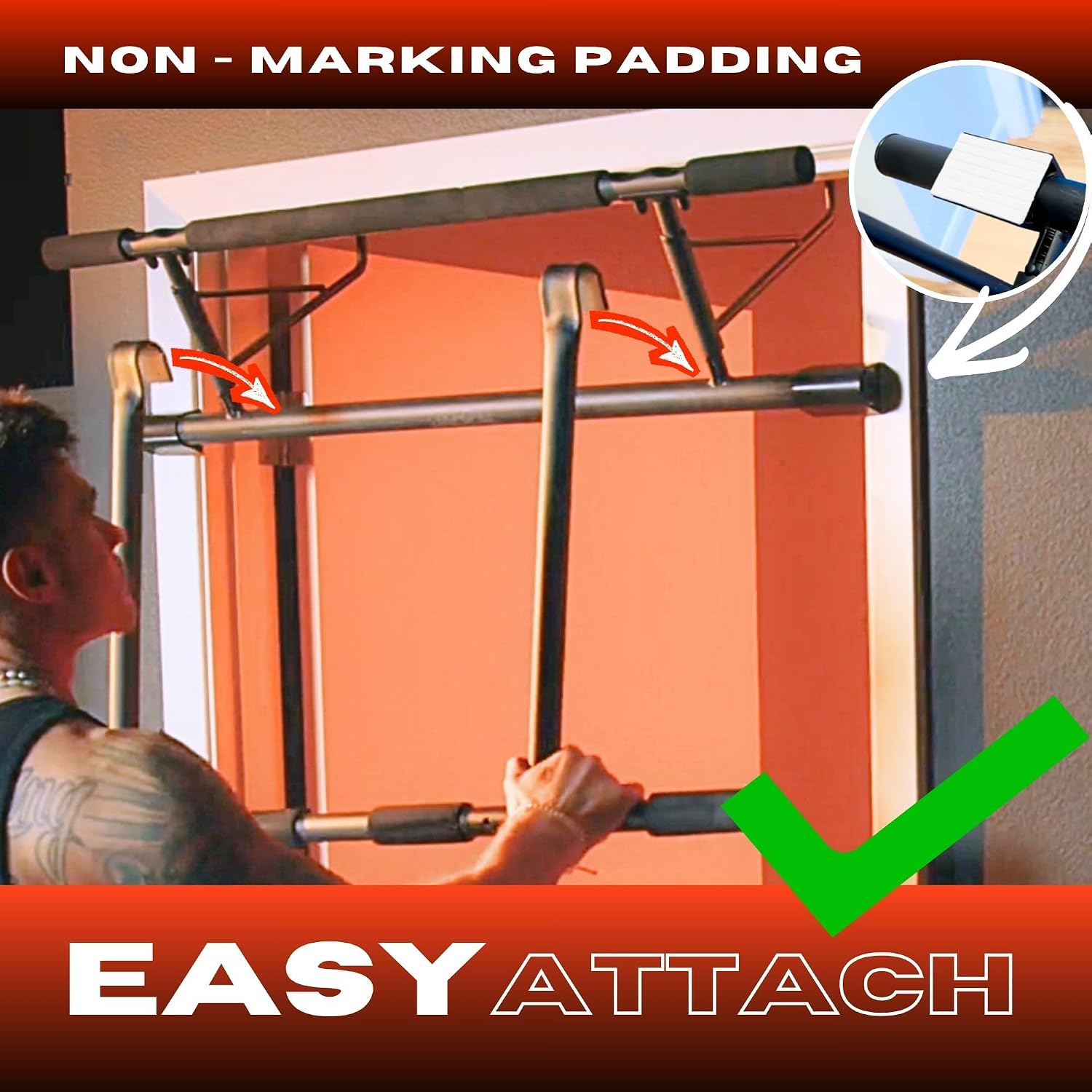 All-in-One Doorway Pull-Up and - Door Pull Up Bar No Screw recension och pris